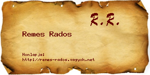 Remes Rados névjegykártya